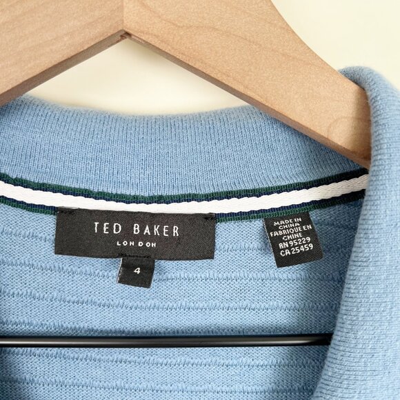 Ted Baker Textured Polo Shirt Short Sleeve Knit Old Money Preppy Business Casual - Picture 11 of 13